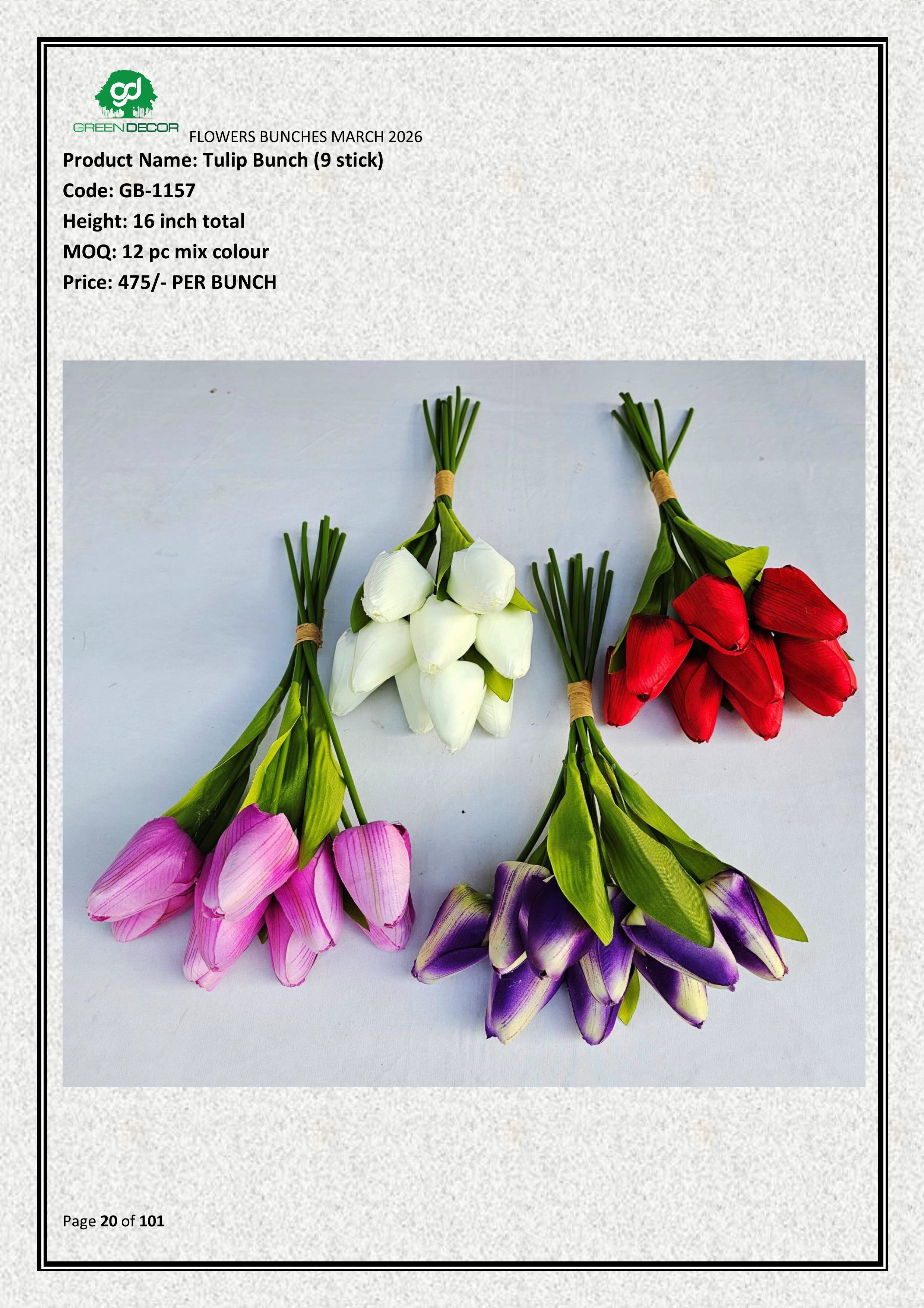 Ginni Bloom Artificial High Quality Tulips