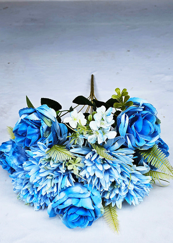 Large Rose +Ball Mum Bunch (11 stick, 9 Large + 2 Small flowers)