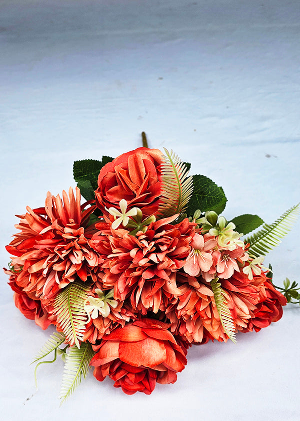 Large Rose +Ball Mum Bunch (11 stick, 9 Large + 2 Small flowers)