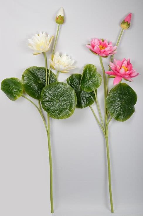 Artificial XL Lotus With Leaf