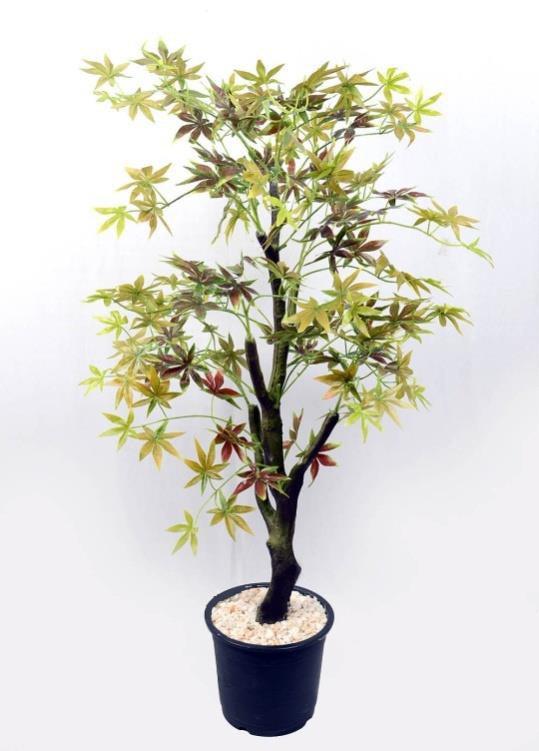 Artificial BONSAI MAPLE TREE, 3.25 FT BROWN + GREEN SHADED