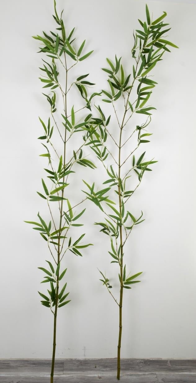 Artificial SINGLE BAMBOO PLANT WITH NATURAL BRANCHES + ARTIFICIAL LEAVES