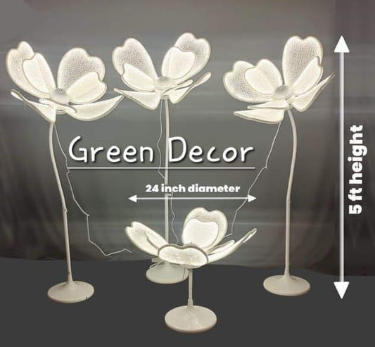 METAL FLOWER LED LIGHT WITH STAND – SET OF 4