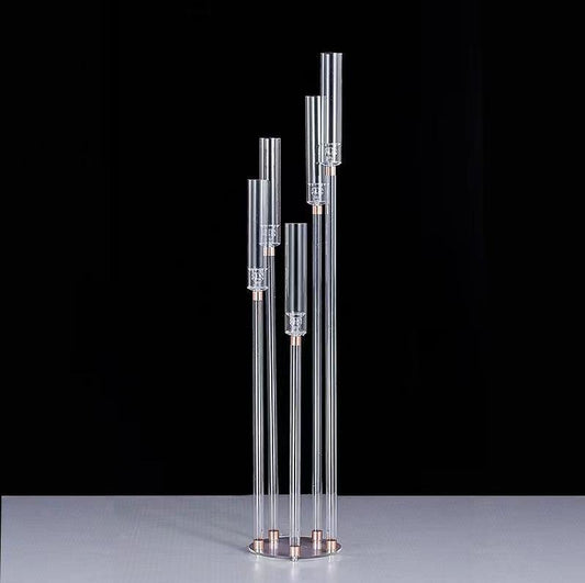 5 ACRYLIC PIPE CANDLE STAND + METAL PARTS X 5 – 4 FEET/ 50 INCH