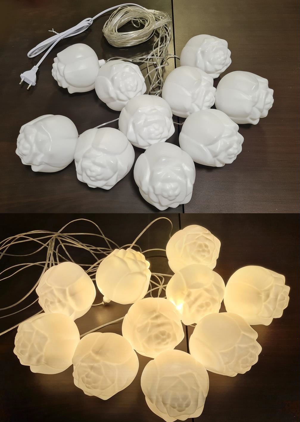 10 PC ROSE BUD HANGING LED