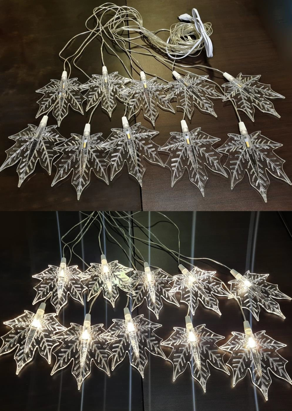 10 PC MAPLE LEAF HANGING LED