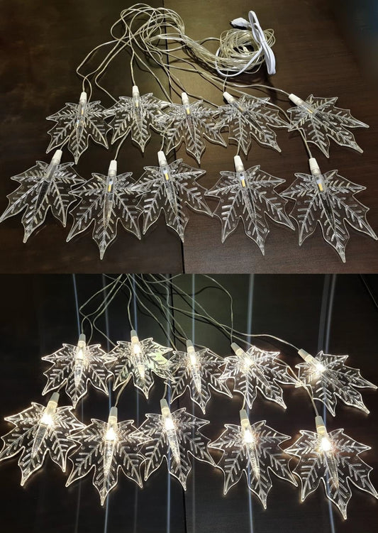 10 PC MAPLE LEAF HANGING LED