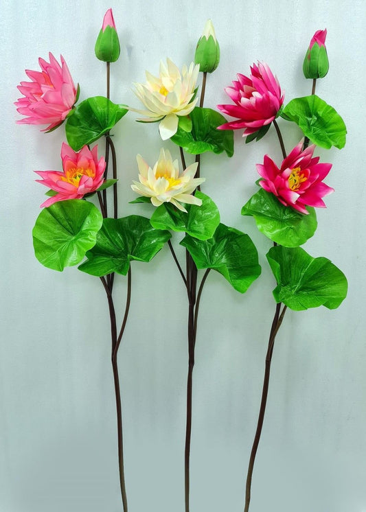 Artificial XL Lotus With Leaf