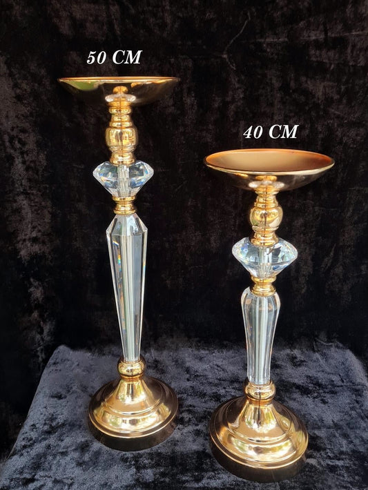 METAL STAND WITH ACRYLIC DIAMOND CENTRE –40 CM/ 50 CM