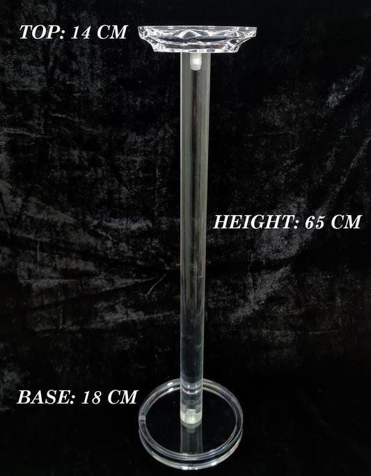 ACRYLIC PILLAR CANDLE STAND SINGLE – 65 CM