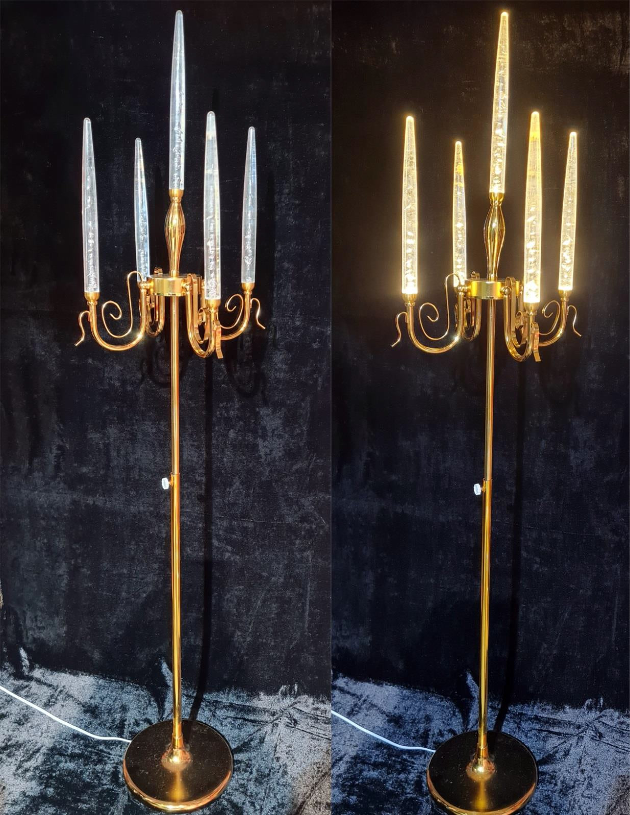 5 LED ACRYLIC CANDLE STICK + METAL STAND