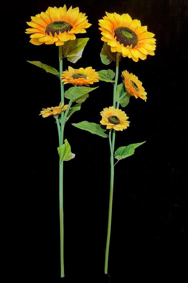 Artificial Large HQ Sunflower Stick x 3 flowers