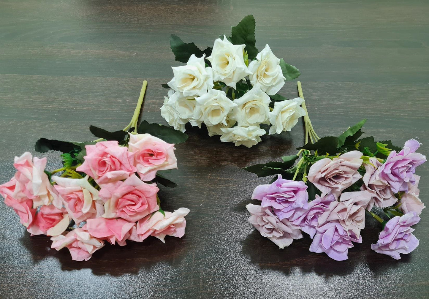 Artificial Diamond Rose Bunch x 10 (3 colour)