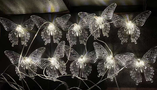 10 PC BUTTERFLY HANGING LED