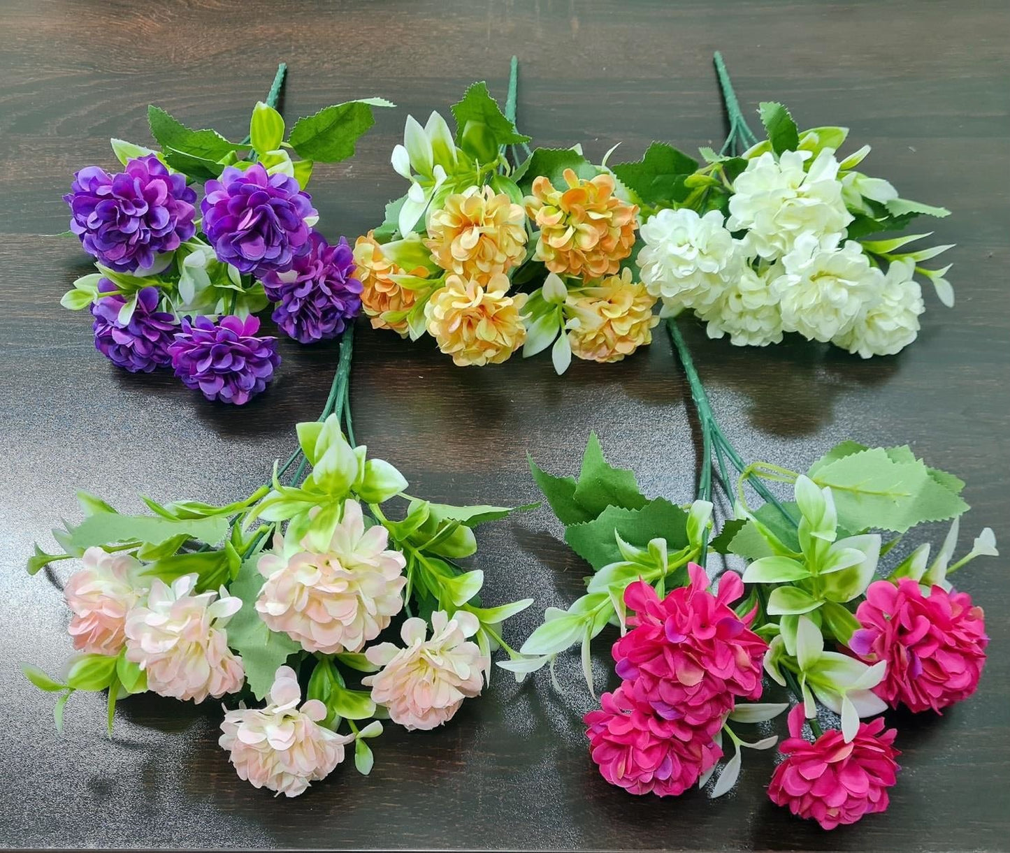 Artificial Ball Hydrangea + White Fillers Bunch