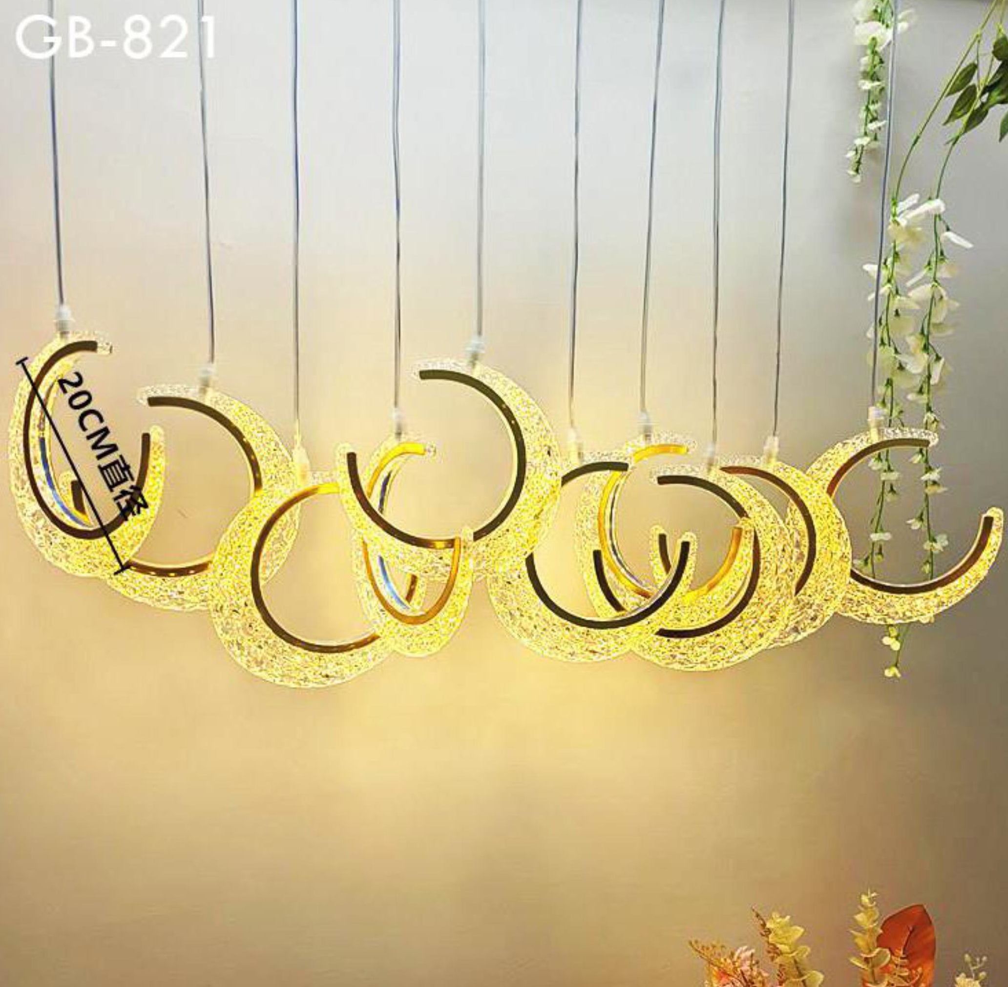 Acrylic LED Half Moon Hanging Ginni Bloom for wholesale
