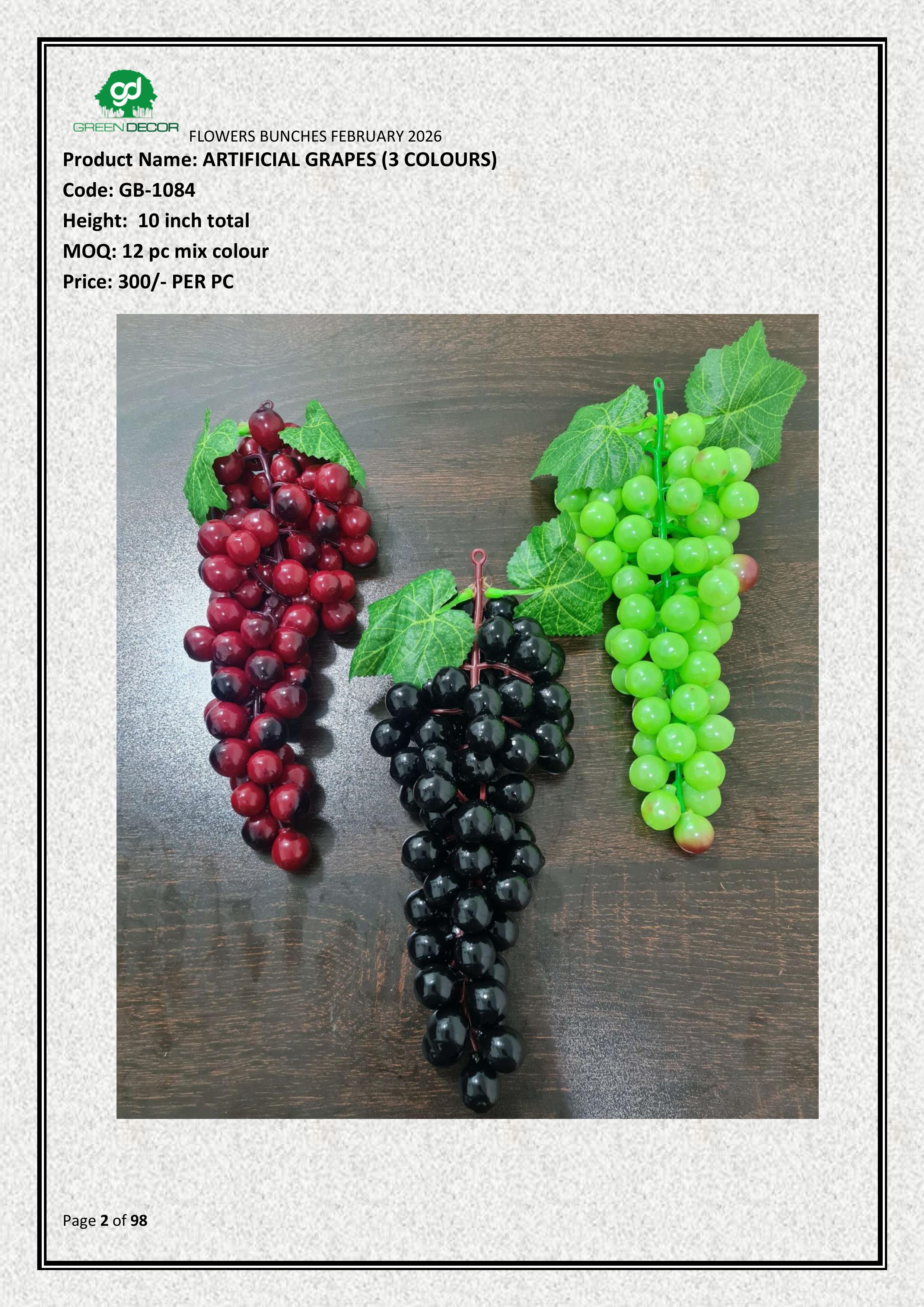 ARTIFICIAL GRAPES (3 COLOURS)