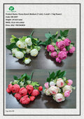 Artificial Peony Bunch Medium (7 stick, 3 small + 7 big flower)