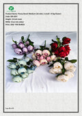 Artificial Peony Bunch Medium (10 stick, 2 small + 8 big flower)