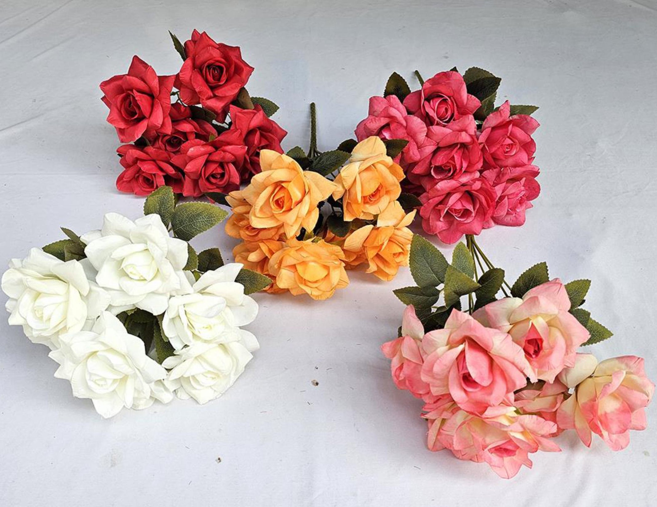 Artificial Diamond Rose Bunch Medium (7 stick, 7 flowers)