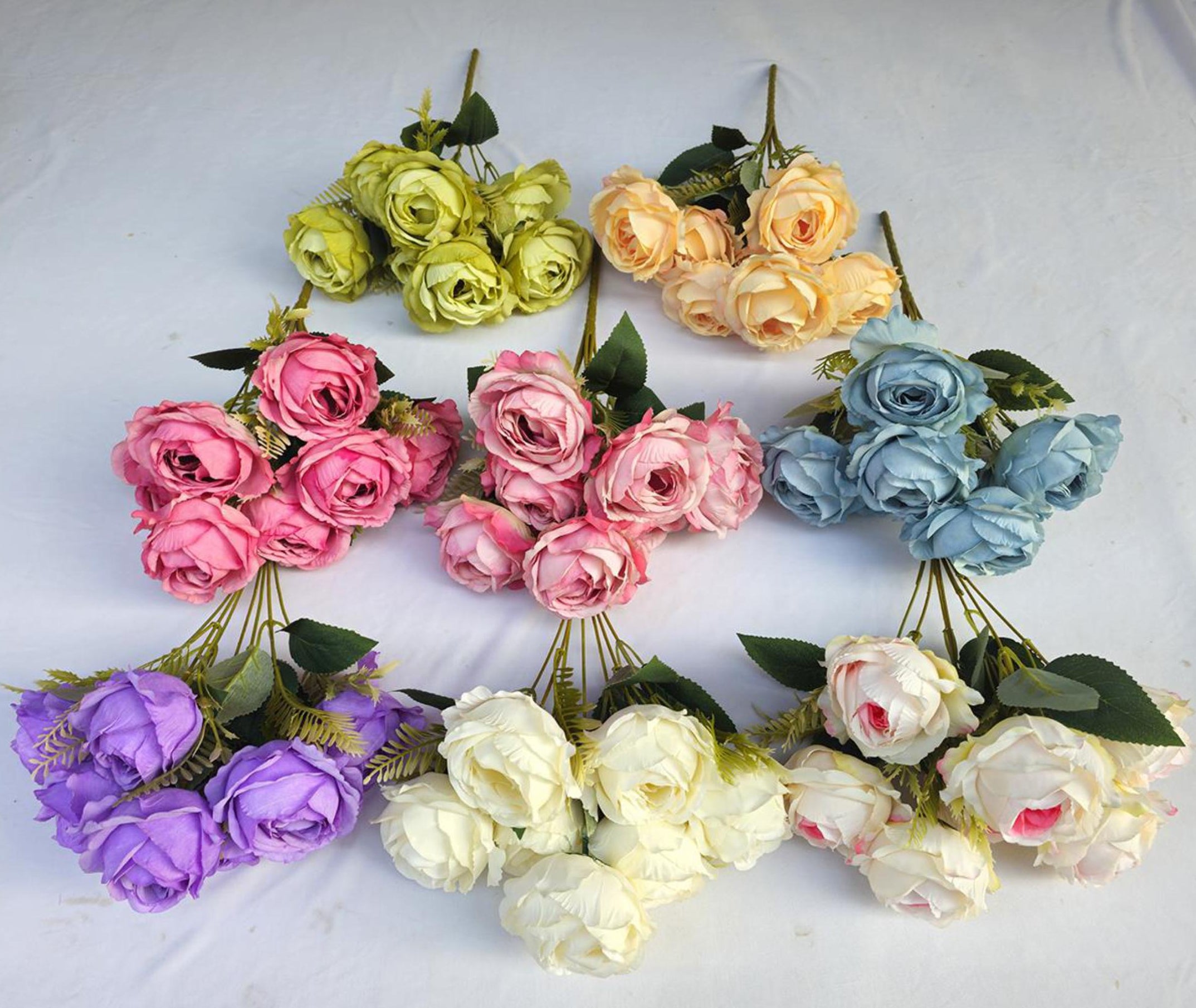 Artificial Ball Peony Bunch Medium (7 stick, 7 flowers)