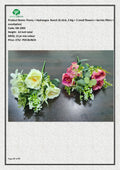 Artificial Peony + Hydrangea Bunch (6 stick, 3 big + 2 small flowers + berries fillers + eucalyptus)