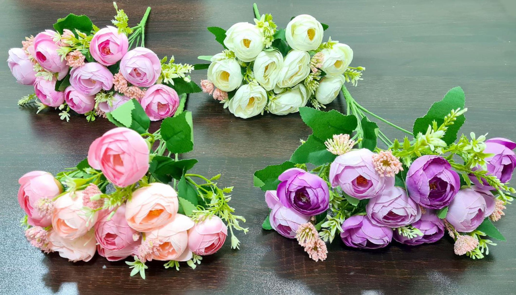 Artificial Ball Peony Bunch (9 stick, 9 flowers)