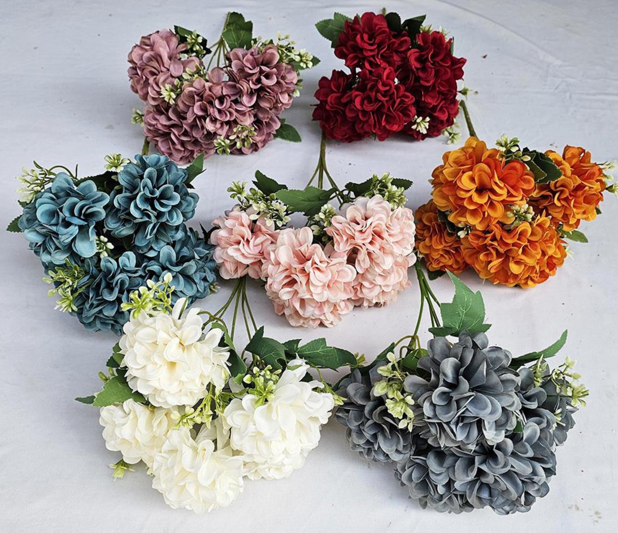 Artificial Large Ball Hydrangea Bunch (5 stick, 5 flowers)