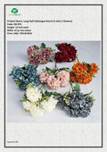 Artificial Large Ball Hydrangea Bunch (5 stick, 5 flowers)