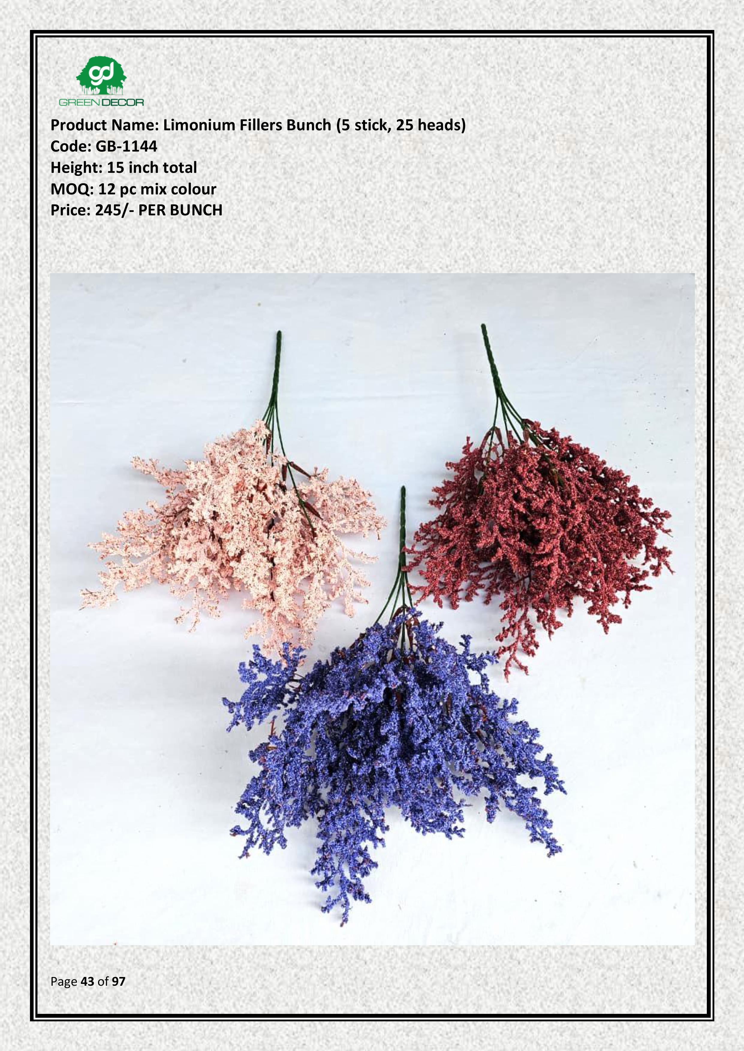 Artificial Limonium Fillers Bunch (5 stick, 25 heads)