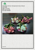 Artificial Mini Rose + Pink Gypso Bunch (5 stick, 15 flowers)