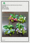 Artificial Mini Peony + White Fillers Bunch (5 stick, 10 flowers)
