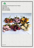 Artificial Autumn Rose Bunch (7 stick, 7 flowers)