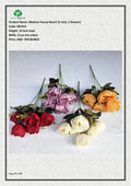 Artificial Medium Peony Bunch (5 stick, 5 flowers)