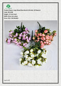 Artificial Large Wood Rose Bunch (18 stick, 54 flowers)