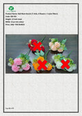 Artificial Ball Mum Bunch (7 stick, 4 flowers + 3 pine fillers)