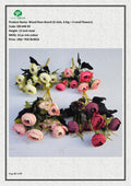Artificial Wood Rose Bunch (6 stick, 6 big + 3 small flowers)