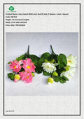 Artificial Lotus Bunch With Leaf, Bud (9 stick, 3 flowers + bud + leaves)