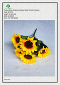 Artificial Medium Sunflower Bunch (5 stick, 5 flowers)