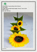 Artificial Realistic Looking X Large Sunflower Stick (3 flowers)