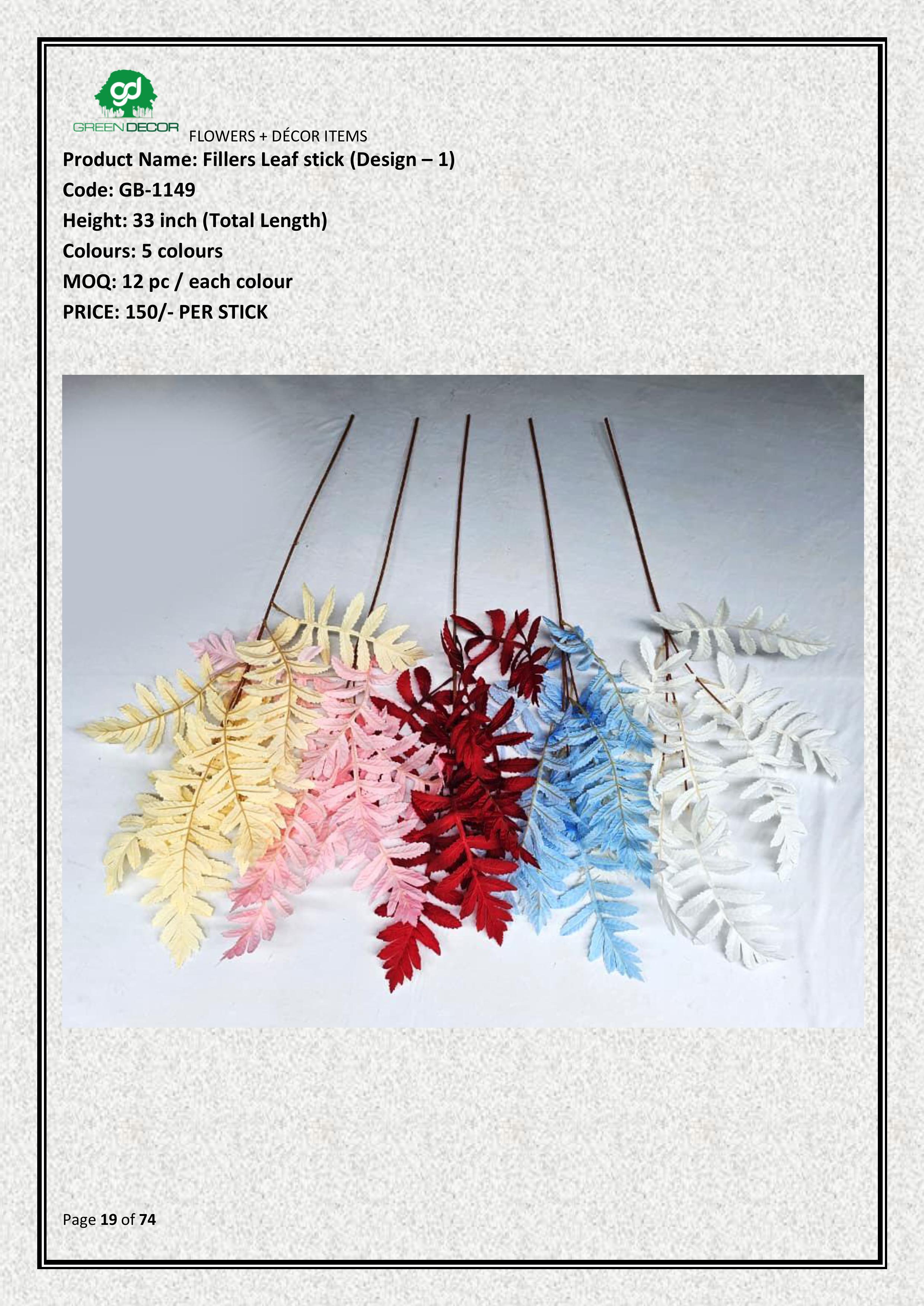 Artificial Fillers Leaf stick (Design – 1)