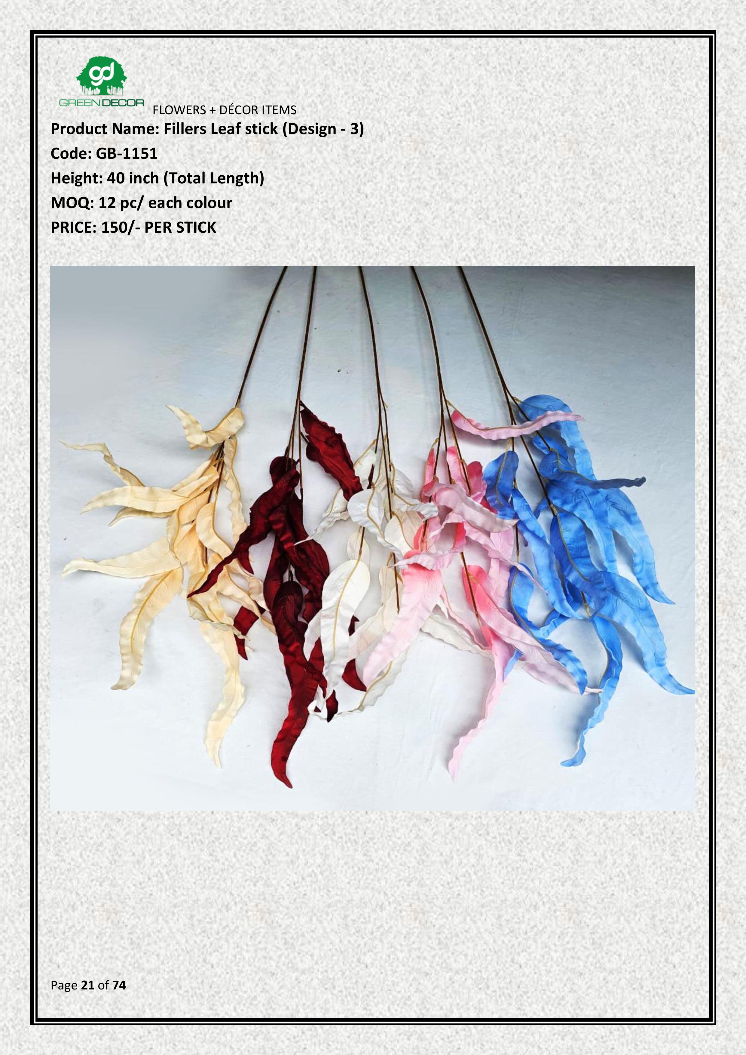 Artificial Fillers Leaf stick (Design - 3)