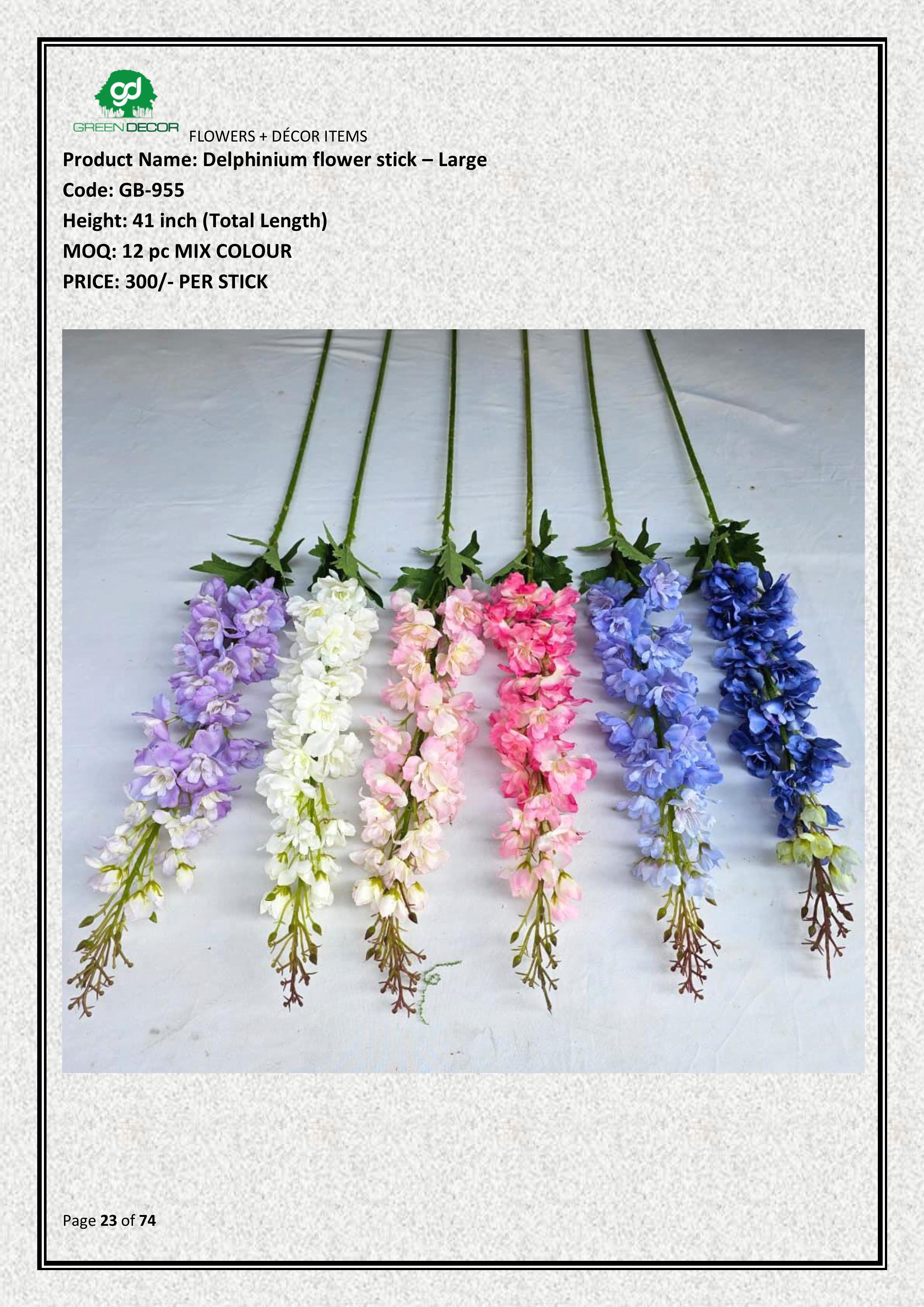 Artificial Delphinium flower stick – Large