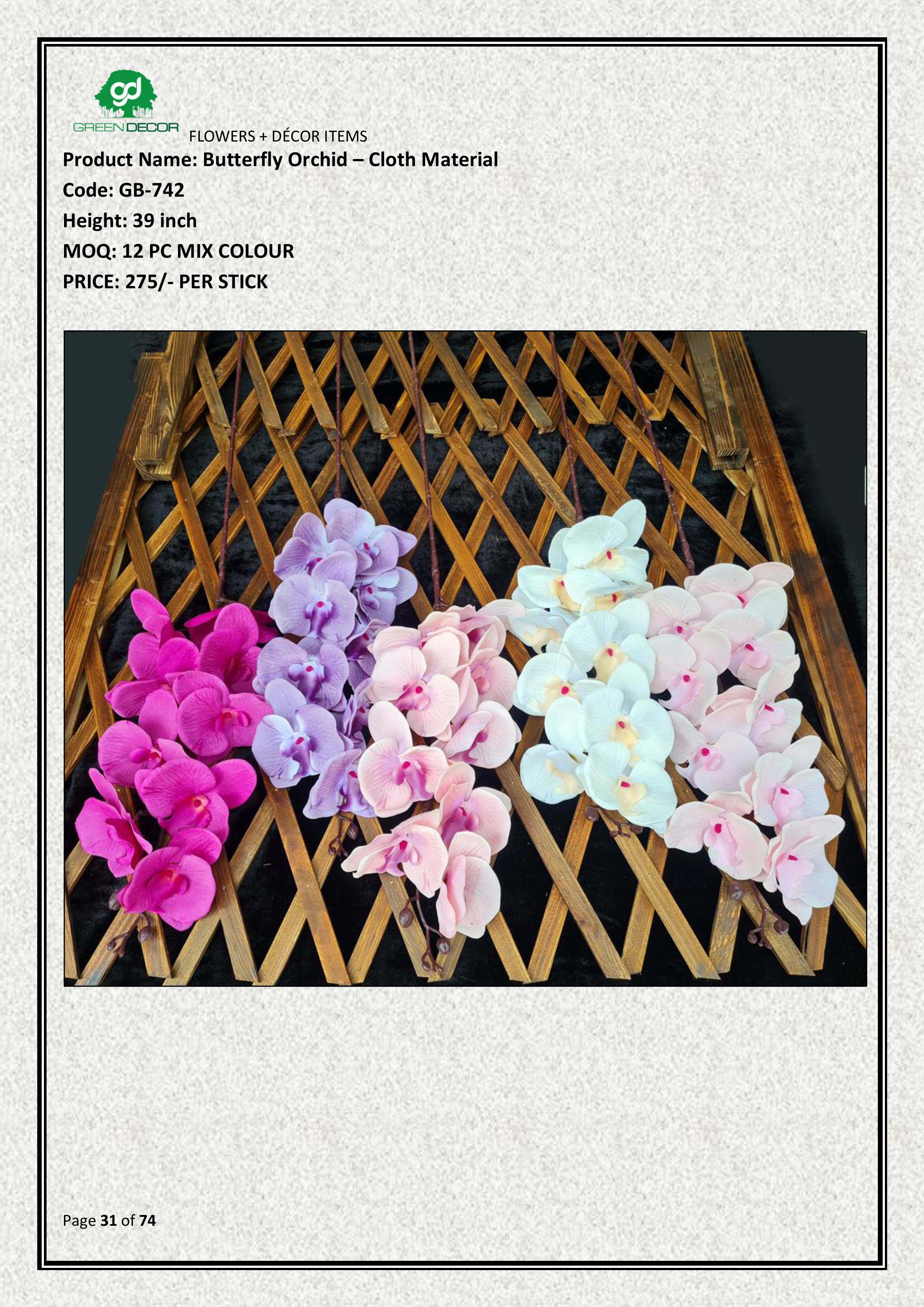 Artificail Butterfly Orchid – Cloth Material
