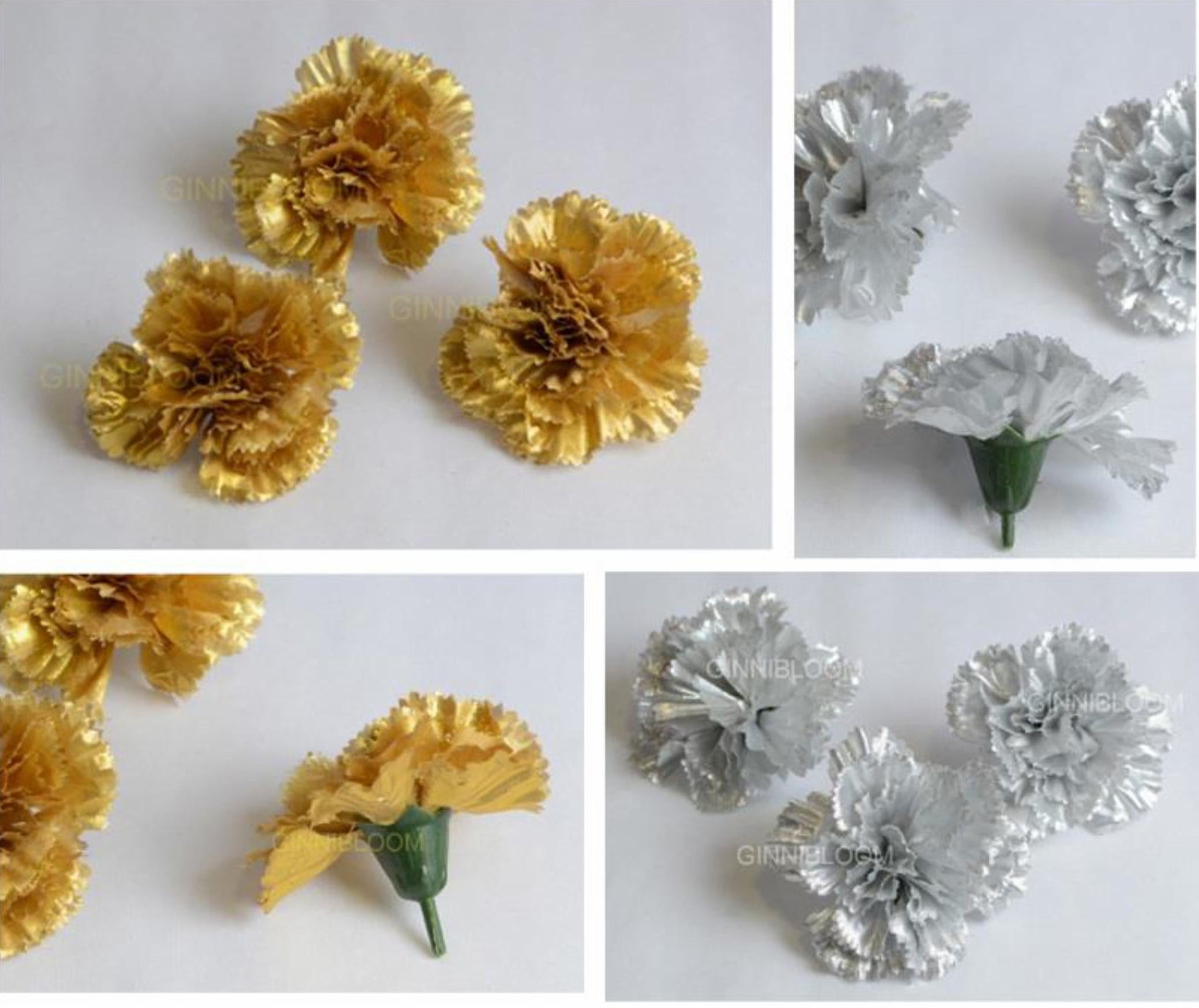 Artificial Loose Carnation Flower – Gold / Silver