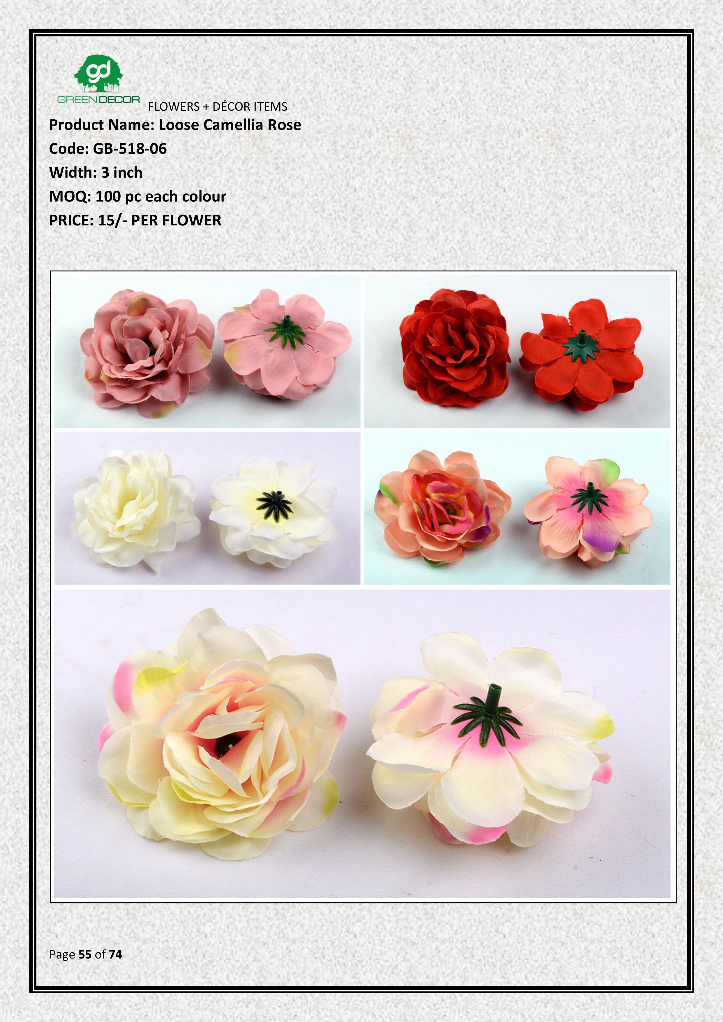Artificial Camellia Rose – Premium Faux Flower for Home & Event