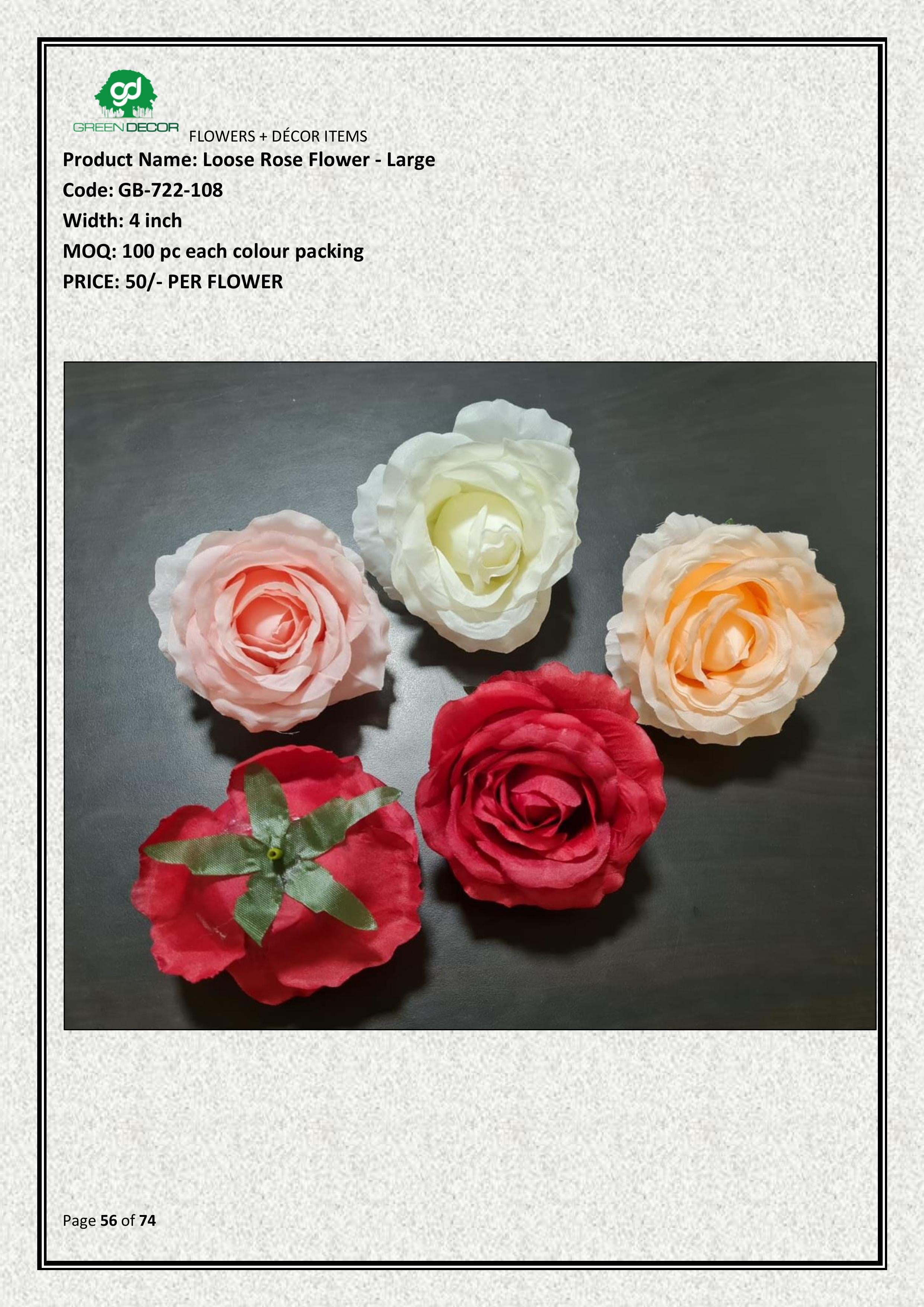 Artificial Loose Large Rose Flower – Floral Event DécorArtificial Diamond Rose Flower – Shiny, Elegant & Long-Lasting