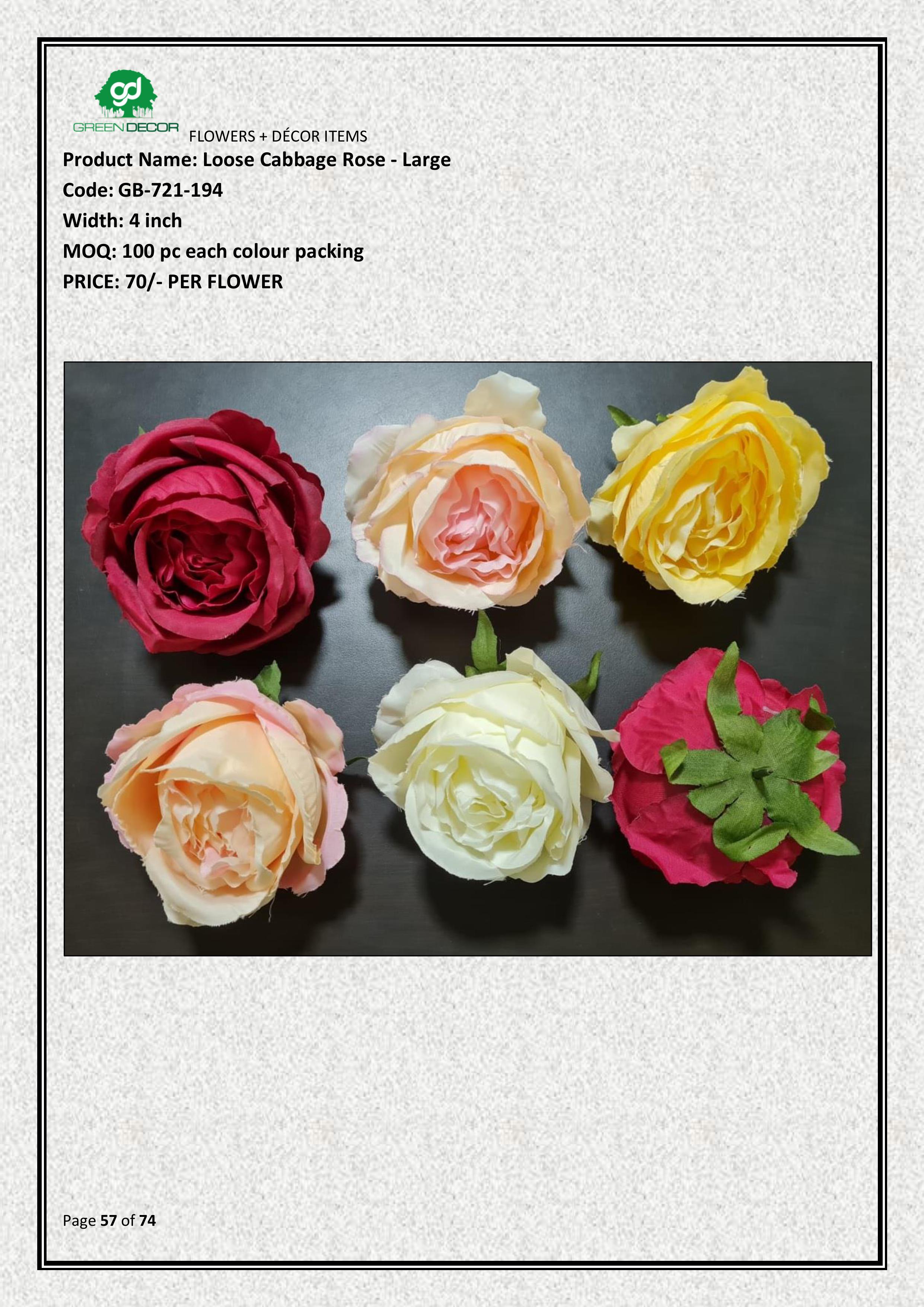 Artificial Loose Cabbage Rose Large – Bold, Beautiful & Long-Lasting Décor