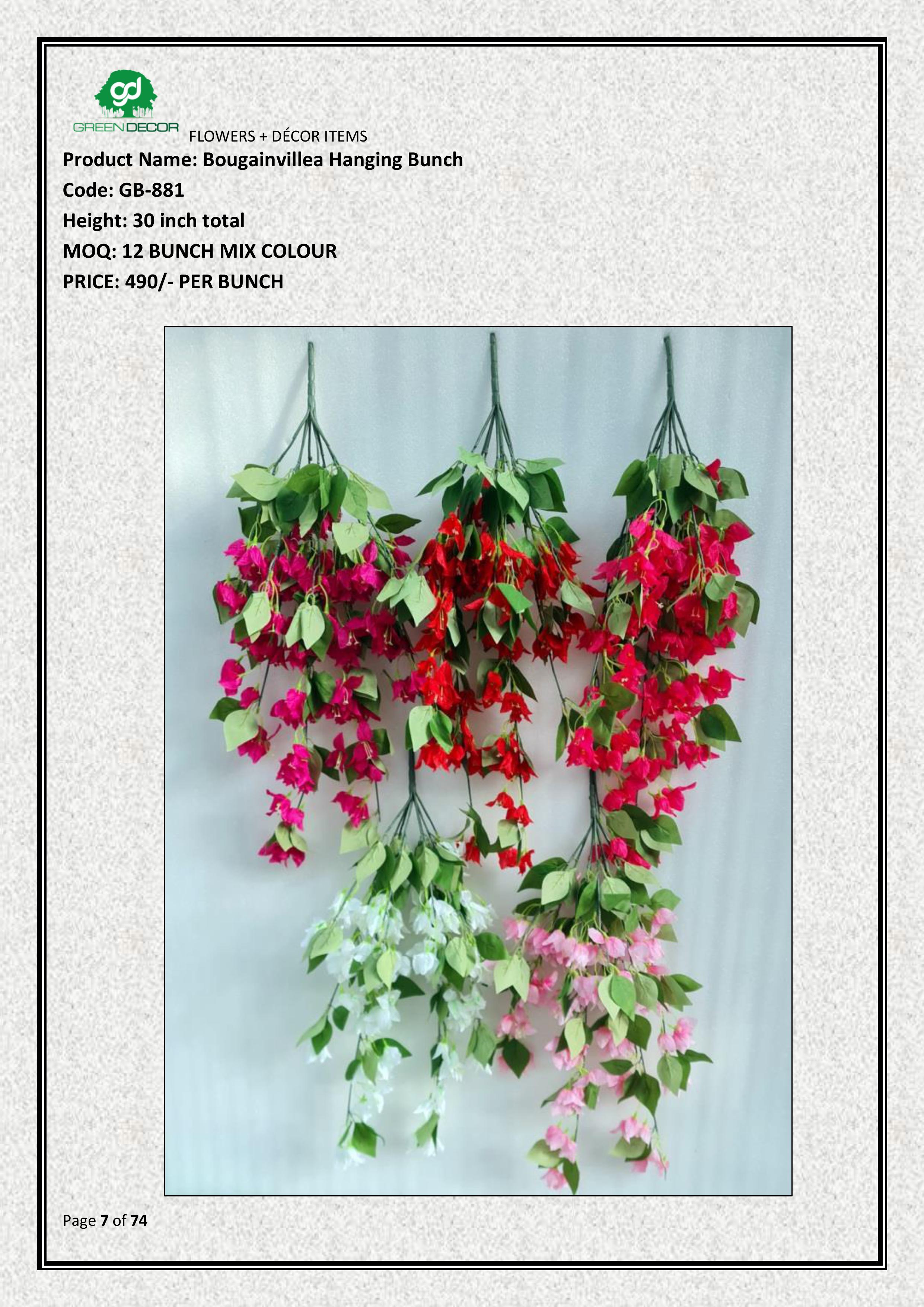 Artificial Bougainvillea Hanging Bunch