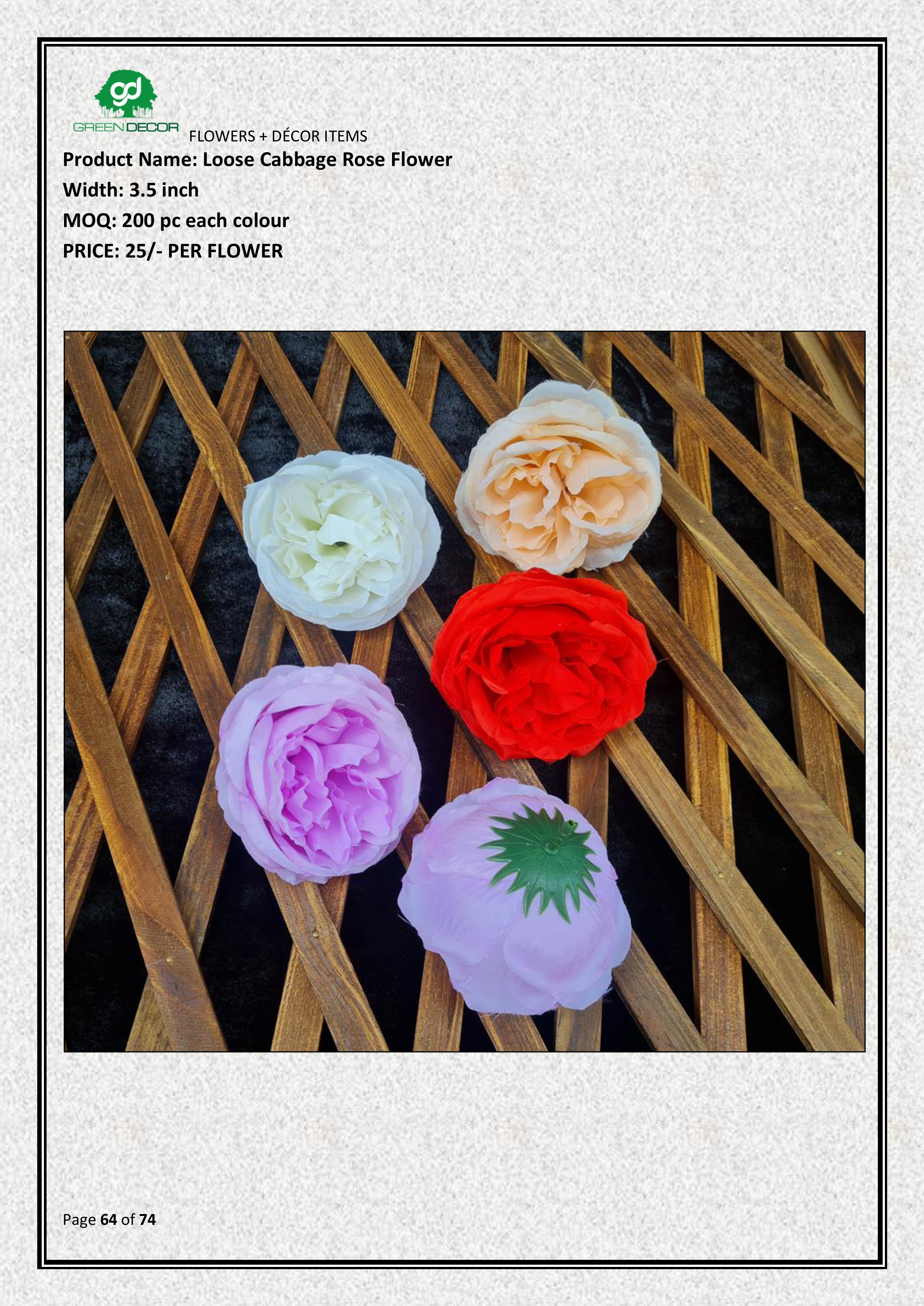 Artificial Loose Cabbage Rose Flower – Perfect for Home & Event